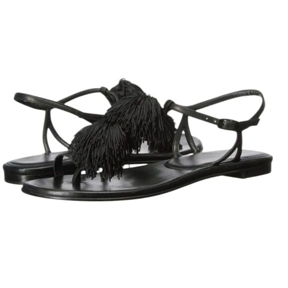 Stuart Weitzman leather tassel ankle strap sandal - Picture 2 of 10
